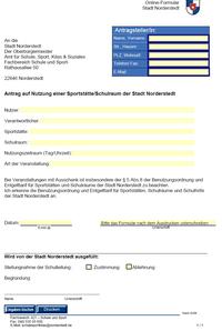 Antrag auf Nutzung eines Sportst&auml;tte bzw. eines Schulraumes