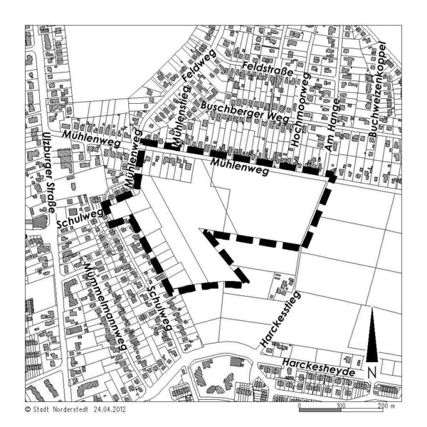 Bebauungsplan Nr. 270 A Norderstedt "Harckesstieg West" Gebiet: s&uuml;dlich M&uuml;hlenweg / westlich Harckesstieg / n&ouml;rdlich Harckesheyde / &ouml;stlich Schulweg